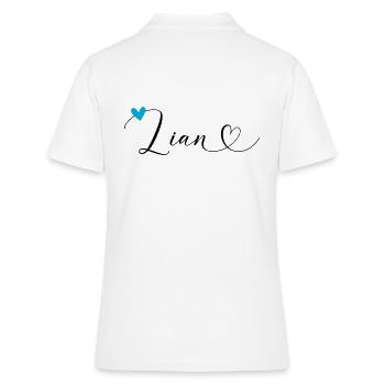Lian Nom Prénom Calligraphie Coeur - Polo Femme - blanc - Dos - Ailine (174cm)