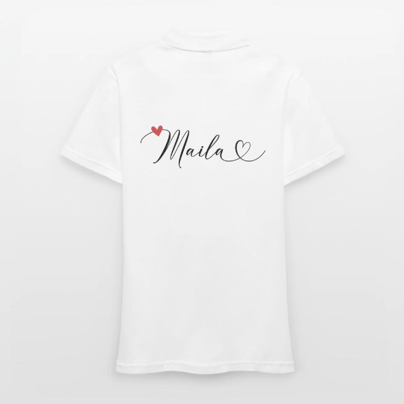 Maila Cognome Nome Calligrafia Cuore Polo donna