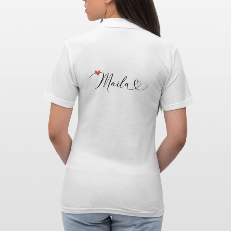 Maila Cognome Nome Calligrafia Cuore Polo donna