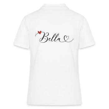Bella Name Vorname Kalligrafieherz - Frauen Polo Shirt - Weiß - Hinten - Ailine (174cm)