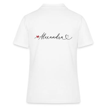 Alexandra Name Vorname Kalligrafieherz - Frauen Polo Shirt - Weiß - Hinten - Ailine (174cm)