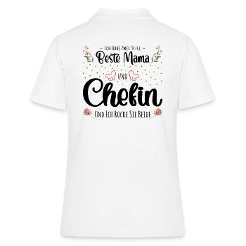 Beste Mama und Chefin - Frauen Polo Shirt - Weiß - Hinten - Ailine (174cm)
