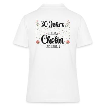 30 Jahre Jubiläum Chefin - Frauen Polo Shirt - Weiß - Hinten - Ailine (174cm)