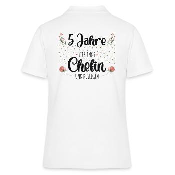 5 Jahre Jubiläum Chefin - Frauen Polo Shirt - Weiß - Hinten - Ailine (174cm)