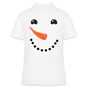 Schneemann Gesicht - Frauen Polo Shirt - Weiß - Hinten - Ailine (174cm)
