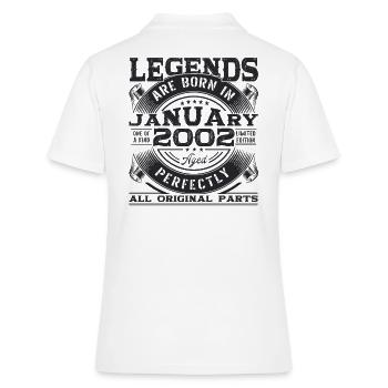 Année 2002 21e janvier cadeau d’anniversaire homme - Polo Femme - blanc - Dos - Ailine (174cm)