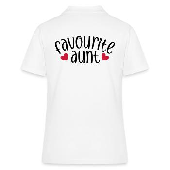 Favorite Aunt Best Aunt Gift Nephew Niece - Women's Polo Shirt - white - Back - Ailine (174cm)