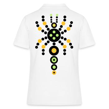 Schmetterling Raupe Amulett / VEKTOR Halskette - Frauen Polo Shirt - Weiß - Hinten - Ailine (174cm)