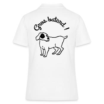 Humour chien gros batard - Polo Femme - blanc - Dos - Ailine (174cm)