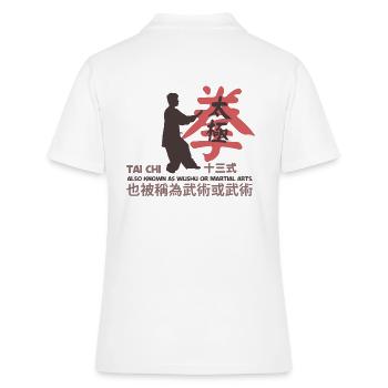 Tai Chi chinese style aka Wushu Arts martiaux - Polo Femme - blanc - Dos - Ailine (174cm)