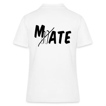 I mate you - Women's Polo Shirt - white - Back - Ailine (174cm)