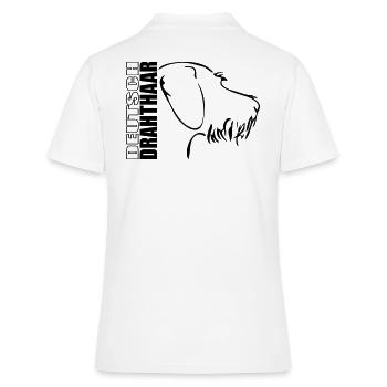 DEUTSCH DRAHTHAAR PROFIL - Frauen Polo Shirt - Weiß - Hinten - Ailine (174cm)