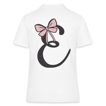 Ruban de la lettre initiale E - Polo Femme - blanc - Dos - Ailine (174cm)