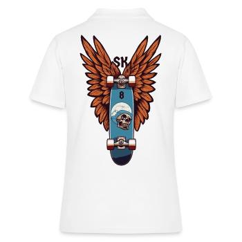Patineur SK8 - Polo Femme - blanc - Dos - Ailine (174cm)