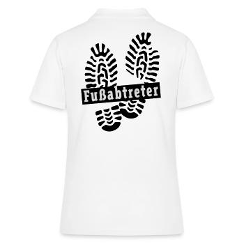 Fußabtreter - Frauen Polo Shirt - Weiß - Hinten - Ailine (174cm)