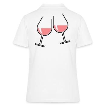 x2 verres à vin rosé (ventre de vin rosé ouvert 2C) - Polo Femme - blanc - Dos - Ailine (174cm)