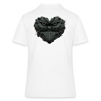 Eule "alte Eule" Eule im Herz - Frauen Polo Shirt - Weiß - Hinten - Ailine (174cm)