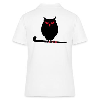 Feldhockey Hockeyspieler "Hockey-Eule" Hockeyfan - Frauen Polo Shirt - Weiß - Hinten - Ailine (174cm)