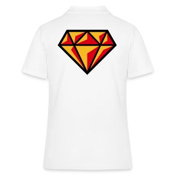 Diamond (Gemstone Brilliant Symbol / POS Red 3C) - Women's Polo Shirt - white - Back - Ailine (174cm)