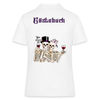 Guestbook Wedding Anniversary Birthday Wedding Guests - Women's Polo Shirt - white - Back - Ailine (174cm)