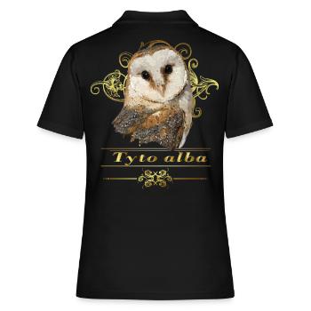 Bell owl - Women's Polo Shirt - black - Back - Ailine (174cm)