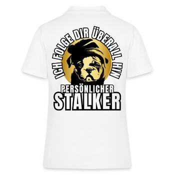 PERSONAL STALKER BULLDOG DOG DOGS - Women's Polo Shirt - white - Back - Ailine (174cm)