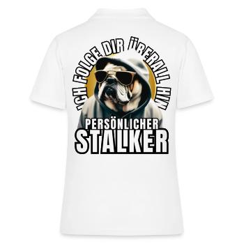 PERSONAL STALKER BULLDOG DOG DOGS - Women's Polo Shirt - white - Back - Ailine (174cm)