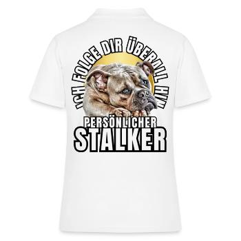 PERSÖNLICHER STALKER BULLDOGGE Hund HUNDE - Frauen Polo Shirt - Weiß - Hinten - Ailine (174cm)
