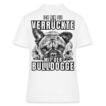 Je suis le FOU avec le chien bouledogue CHIENS - Polo Femme - blanc - Dos - Ailine (174cm)