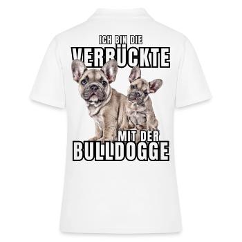 Je suis le FOU avec le chien bouledogue CHIENS - Polo Femme - blanc - Dos - Ailine (174cm)
