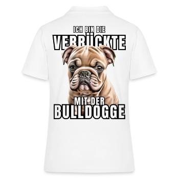 Je suis le FOU avec le chien bouledogue CHIENS - Polo Femme - blanc - Dos - Ailine (174cm)