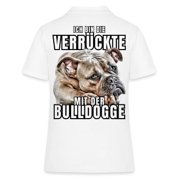 Je suis le FOU avec le chien bouledogue CHIENS - Polo Femme - blanc - Dos - Ailine (174cm)