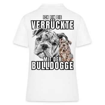 Je suis le FOU avec le chien bouledogue CHIENS - Polo Femme - blanc - Dos - Ailine (174cm)