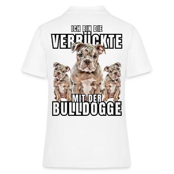 Je suis le FOU avec le chien bouledogue CHIENS - Polo Femme - blanc - Dos - Ailine (174cm)