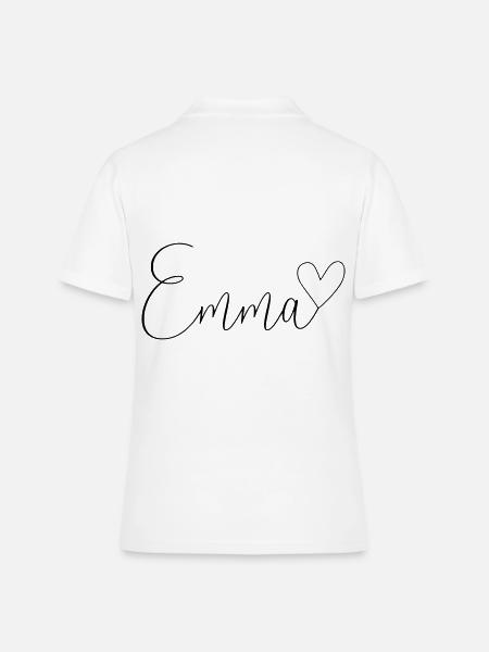 Emma Nom Prénom Fille - Polo Femme - blanc