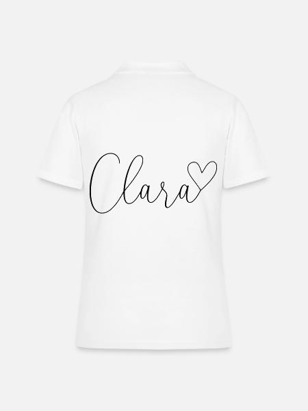 Clara Nom Prénom Fille - Polo Femme - blanc