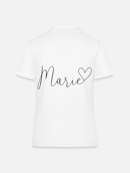 Marie Nom Prénom Fille - Polo Femme - blanc
