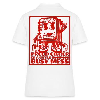 Busy Mess - Motivation et business mindset - Polo Femme - blanc - Dos - Ailine (174cm)