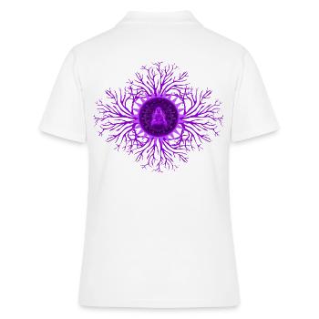 Kronenchakra Chakra - Frauen Polo Shirt - Weiß - Hinten - Ailine (174cm)