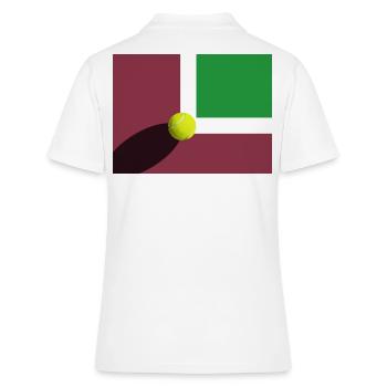 Tennisplatz mit Ball - Frauen Polo Shirt - Weiß - Hinten - Ailine (174cm)