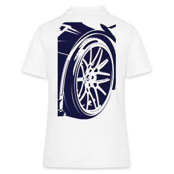 Metall- und Glasränder - Frauen Polo Shirt - Weiß - Hinten - Ailine (174cm)