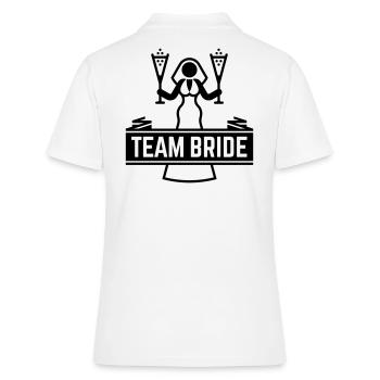 Team Bride Sparkling Wine Hen Night Bachelorette B - Women's Polo Shirt - white - Back - Ailine (174cm)