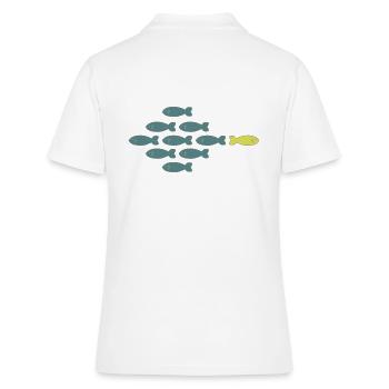 Poisson dans la mer contre le ruisseau - Polo Femme - blanc - Dos - Ailine (174cm)