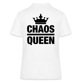 Chaos Queen Chaotin chaotisch Krone Königin Chaot - Frauen Polo Shirt - Weiß - Hinten - Ailine (174cm)