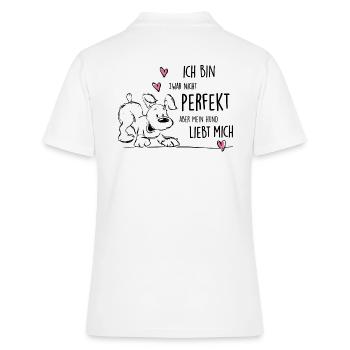 mein HUND liebt mich - Frauen Polo Shirt - Weiß - Hinten - Ailine (174cm)