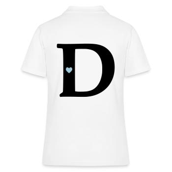 Buchstabe D Anfangsbuchstabe - Frauen Polo Shirt - Weiß - Hinten - Ailine (174cm)