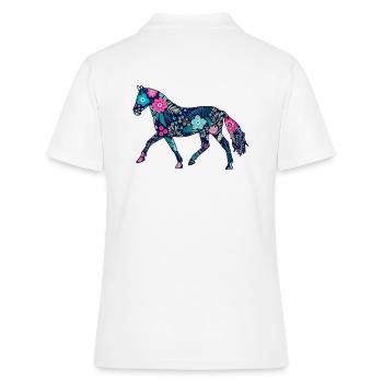 Pferd Pferd - Frauen Polo Shirt - Weiß - Hinten - Ailine (174cm)