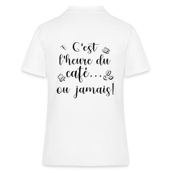 C'est l'heure de café ou jamais! - Polo Femme - blanc - Dos - Ailine (174cm)