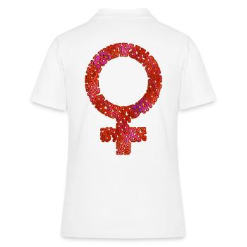 Weiblichkeitssymbol, Frau - Frauen Polo Shirt - Weiß - Hinten - Ailine (174cm)