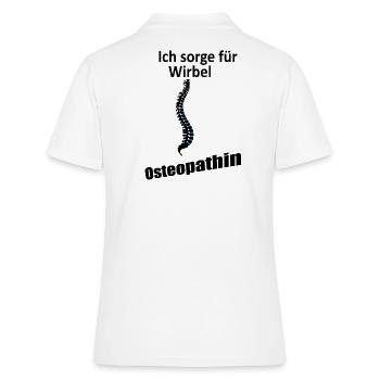 Osteopathin, Ich sorge für Wirbel, shirt Geschenk - Frauen Polo Shirt - Weiß - Hinten - Ailine (174cm)
